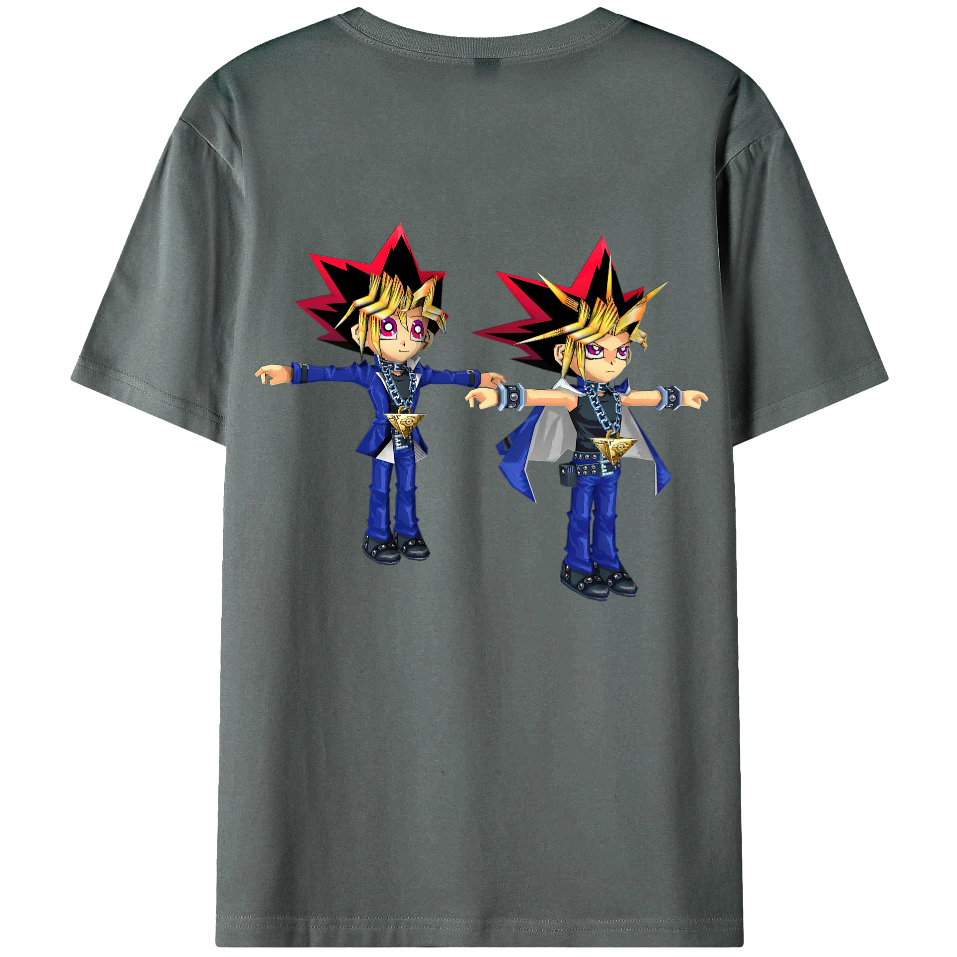 （画像用） 遊☆戯☆王 Yu-Gi-Oh! 綿100％ メンズ半袖Tシャツ（バックプリント） 通気性